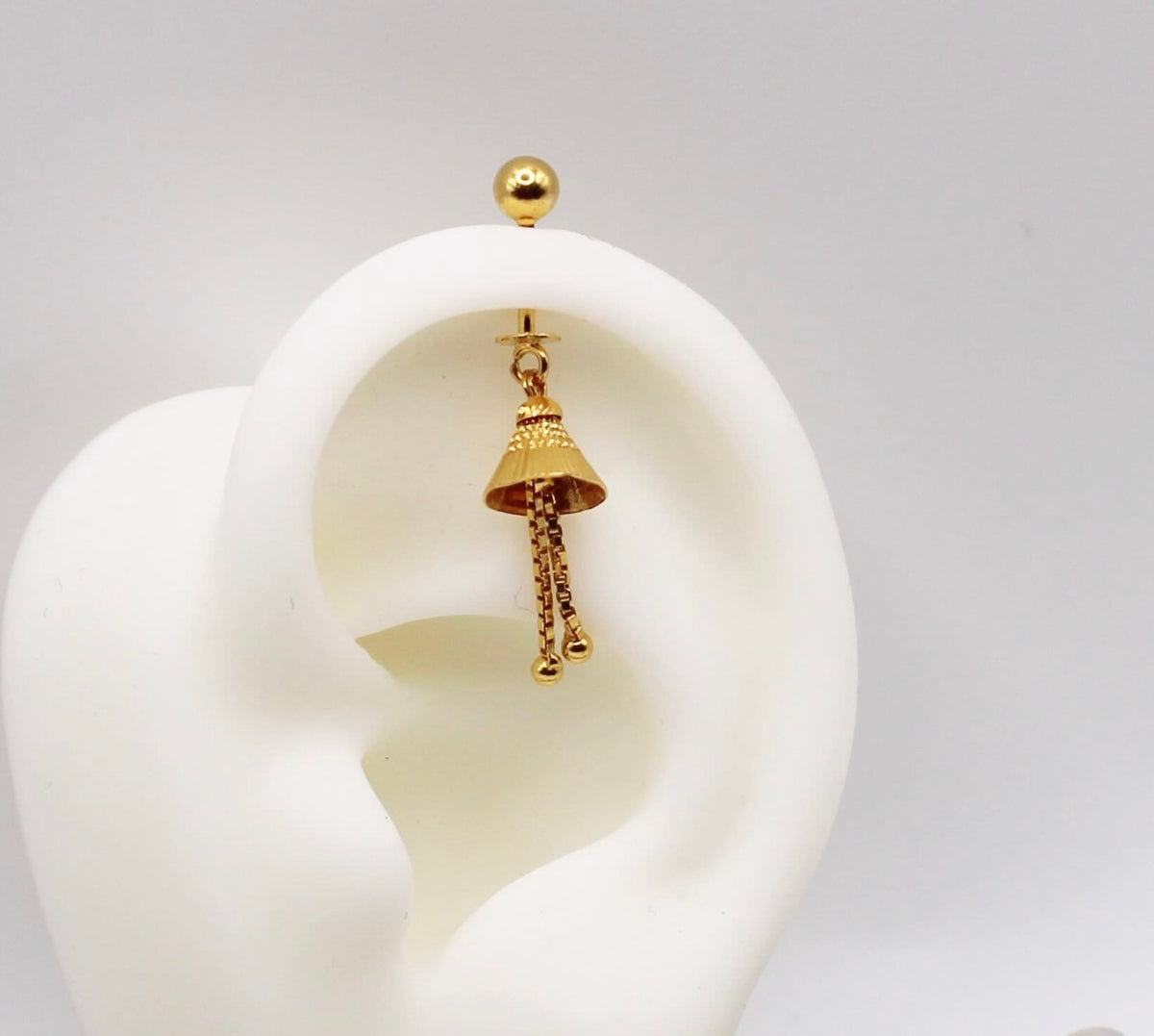 Dangly-bell Vertical Helix Stud