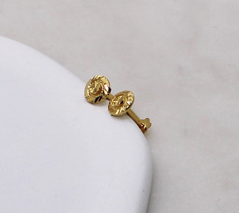 Round Gold Flat Studs