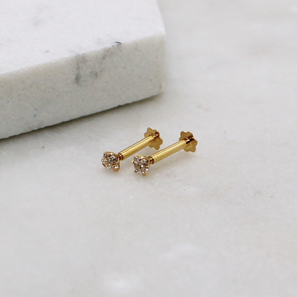 2mm Cubic Zirconia Studs