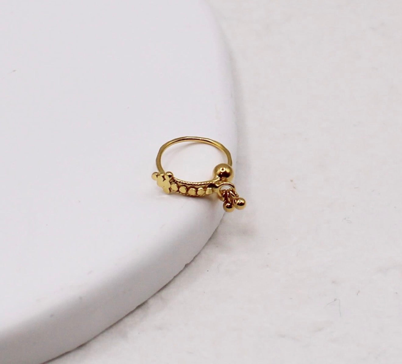 Golden Dangly Hoop | 9mm