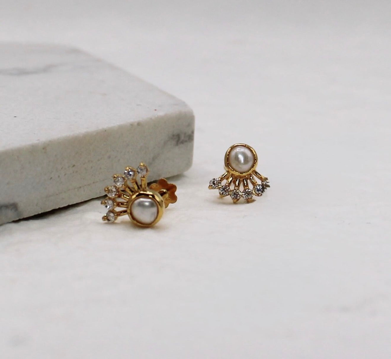 Pearly Crescent Studs