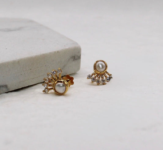 Pearly Crescent Studs