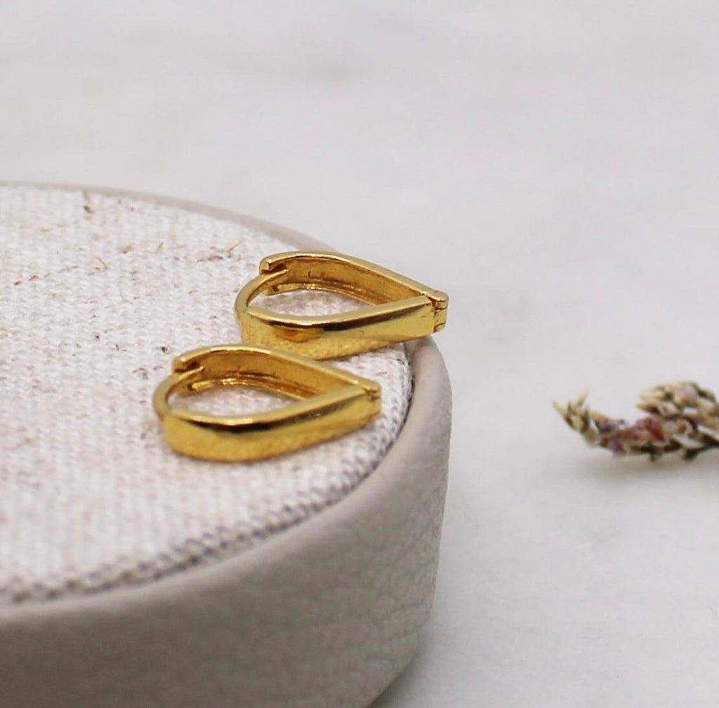 Mini Gold Heart Hoops