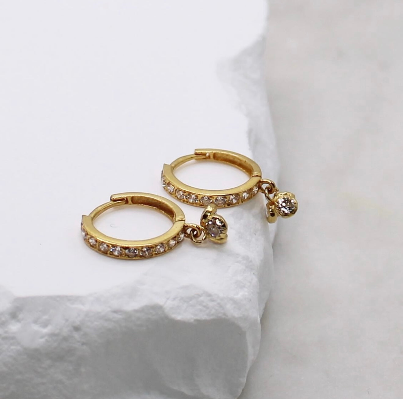 Clean Sparkly Dangly Huggies