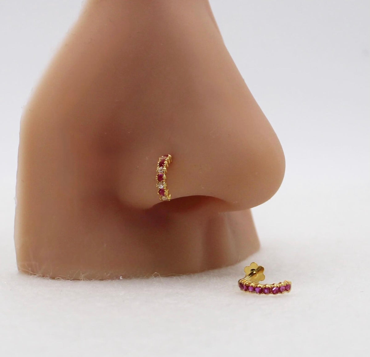 Pink Baguette Stud | 18carat