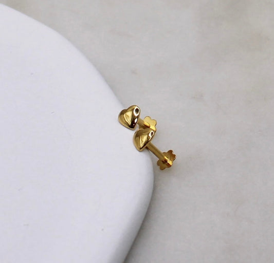 Clean 18carat Heart Studs