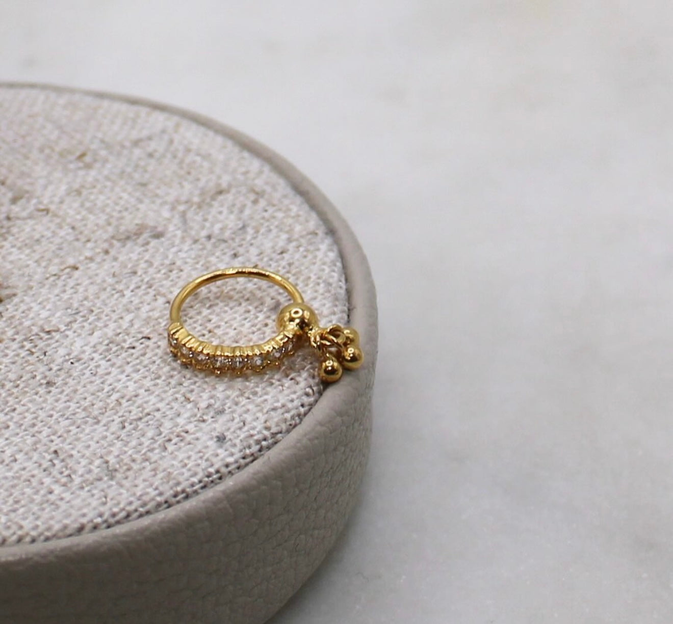 Clear Dangly Baguette Hoop