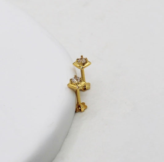 Super-mini Square Studs | Pair