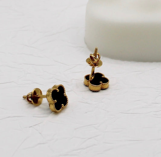 Midnight Clover Studs