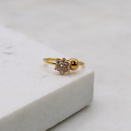 CZ Flower Hoop | 9mm