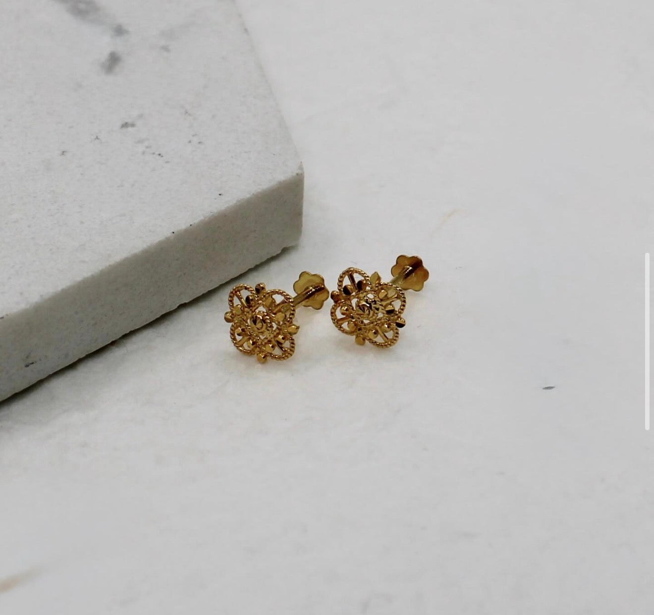 Square Filigree Studs | Pair