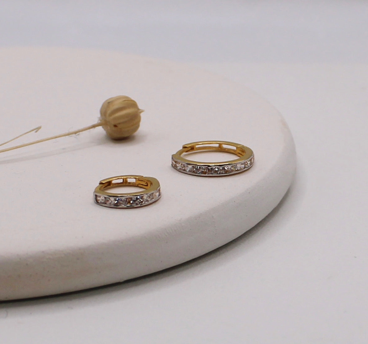 Dainty Rhodium Finish Hoop (Single piece)