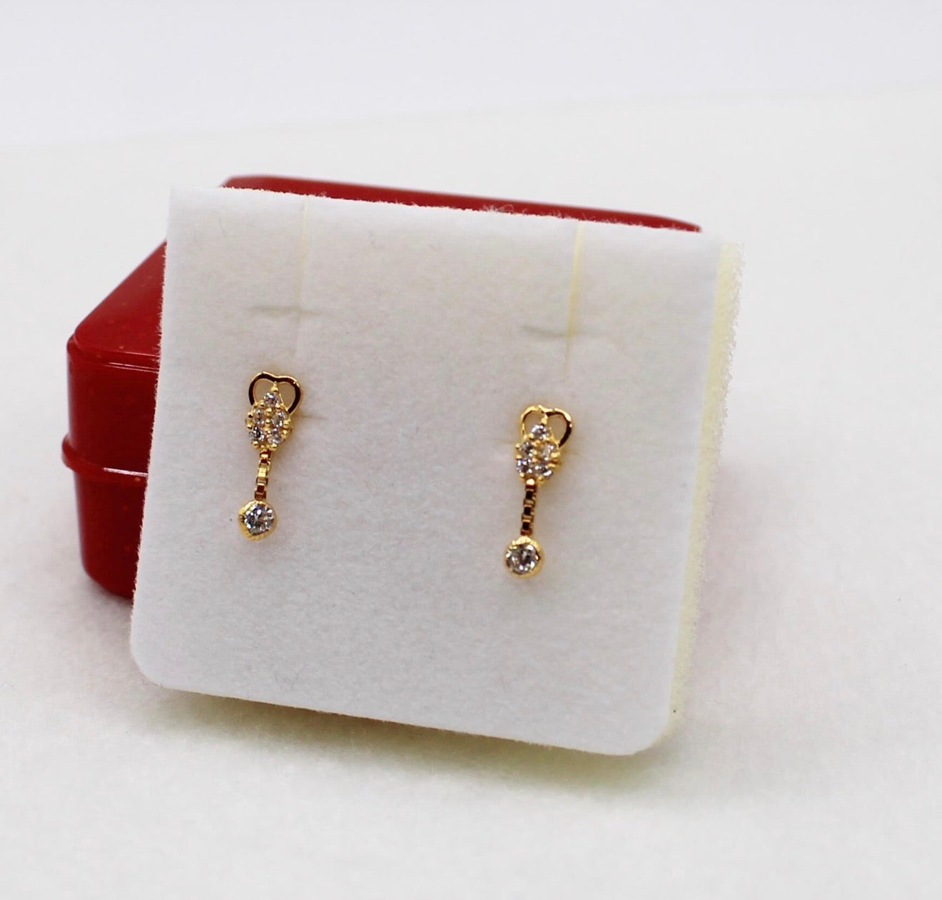 Small Sparkle Drop Studs | 18carat