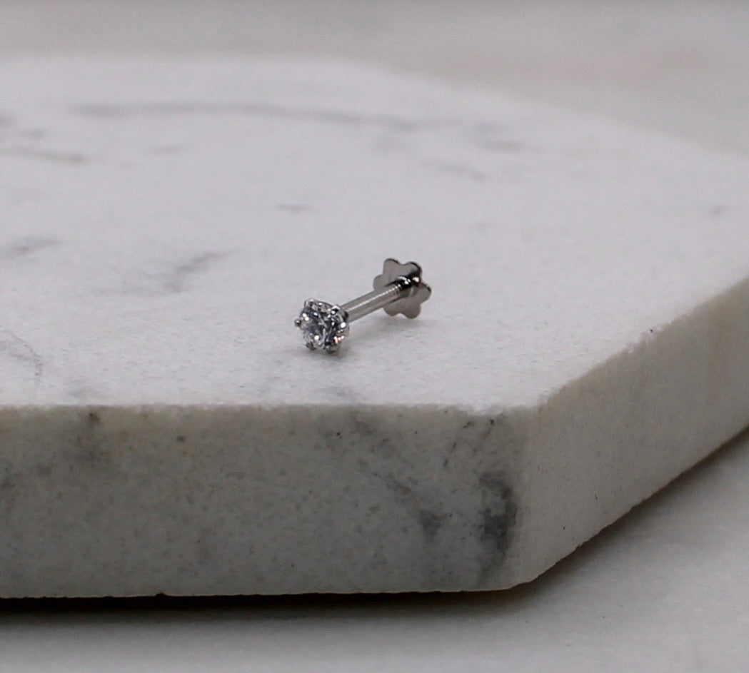 2.25mm Rhodium Stud