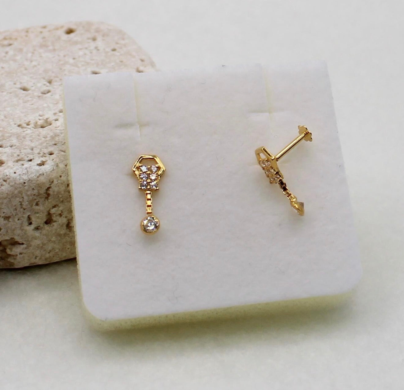 Sparkle Drop Studs | 18carat