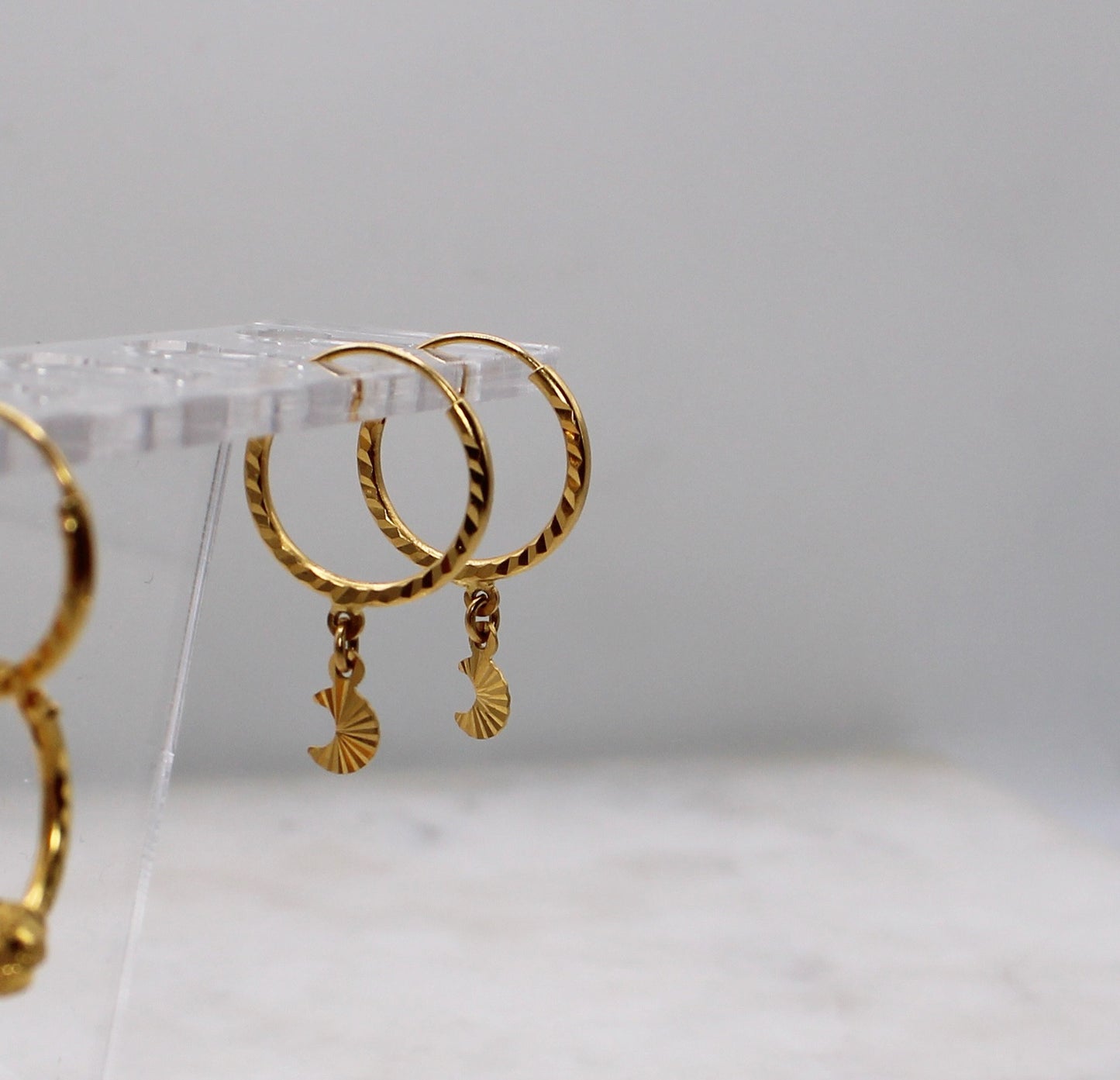 22carat Moon Drop Hoops