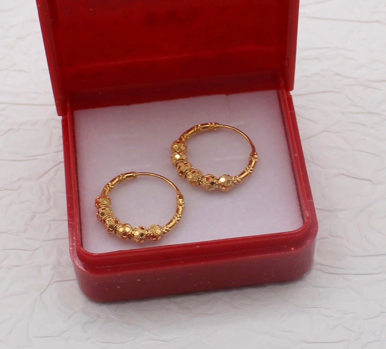Beaded Detailed Hoops | 12.5mm