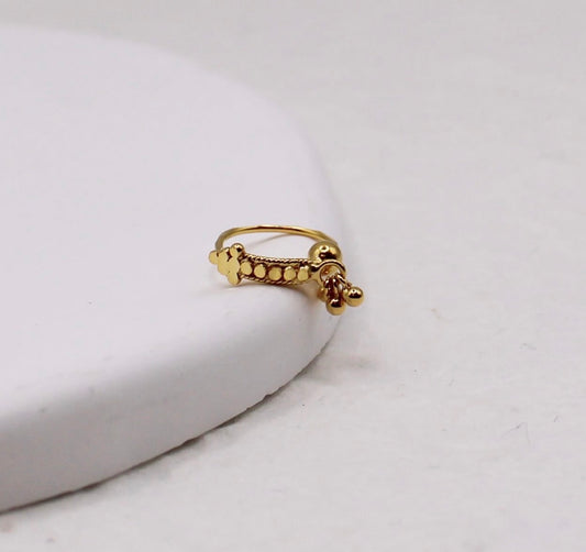 Golden Dangly Hoop | 9mm
