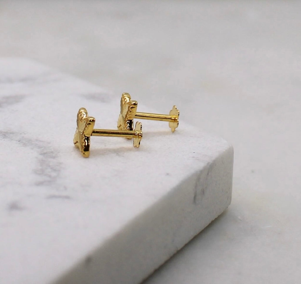 4 Leave Dotted Studs