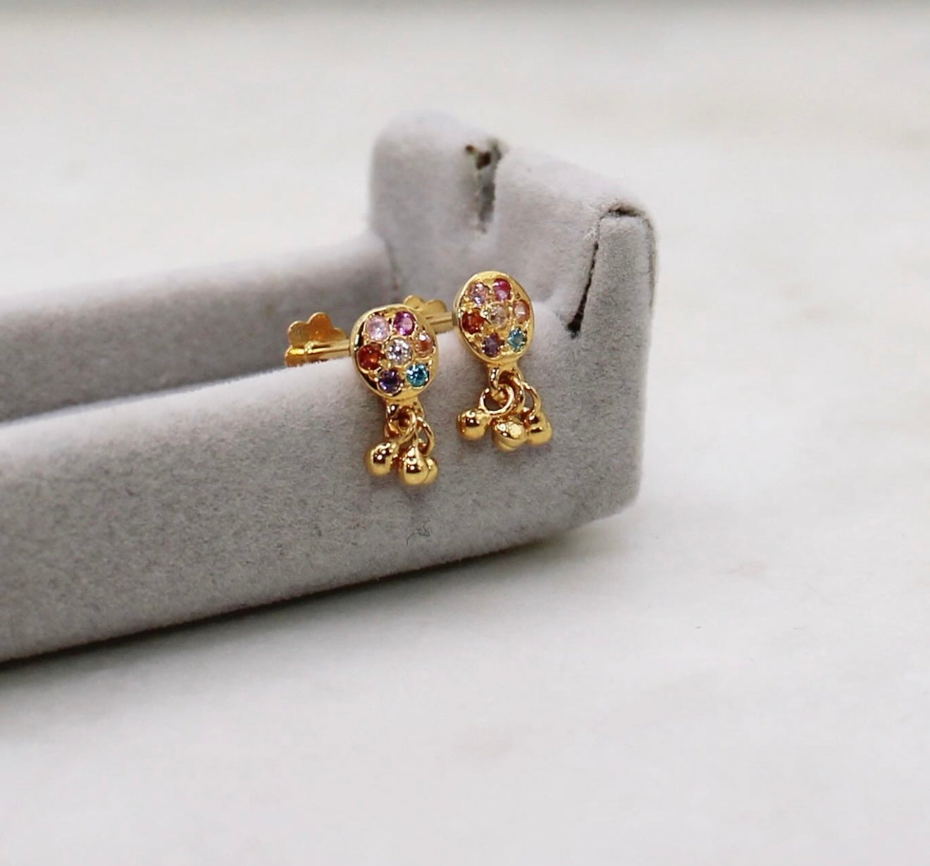 Multicoloured Dangly Studs