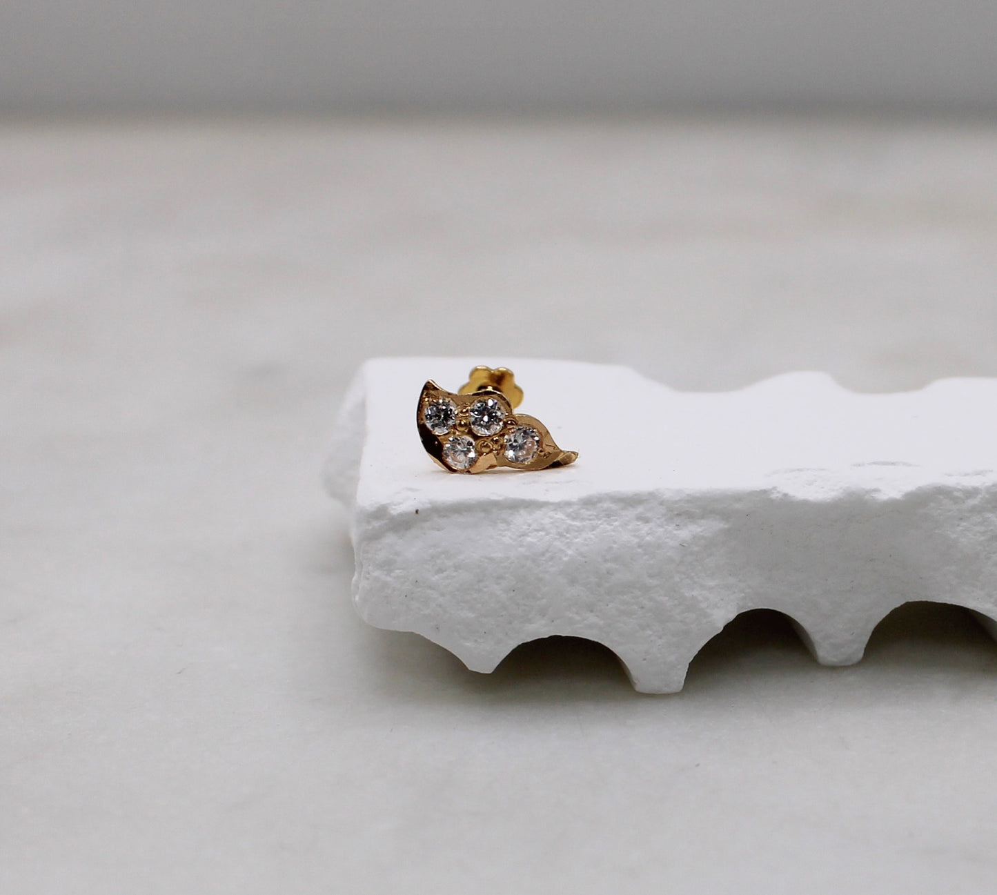 Gold Stud With CZ