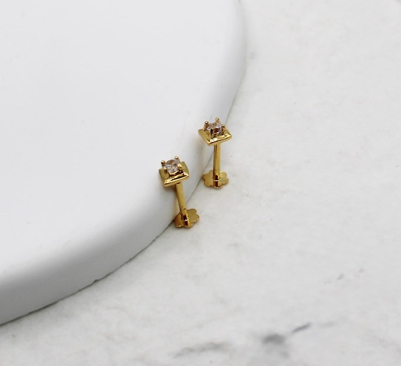 Super-mini Square Studs | Pair