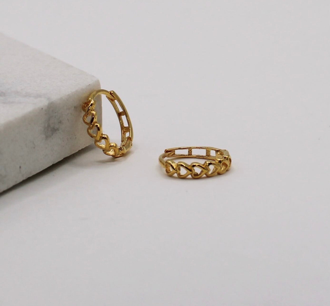 Stacked Open Heart Hoop | 8.5mm