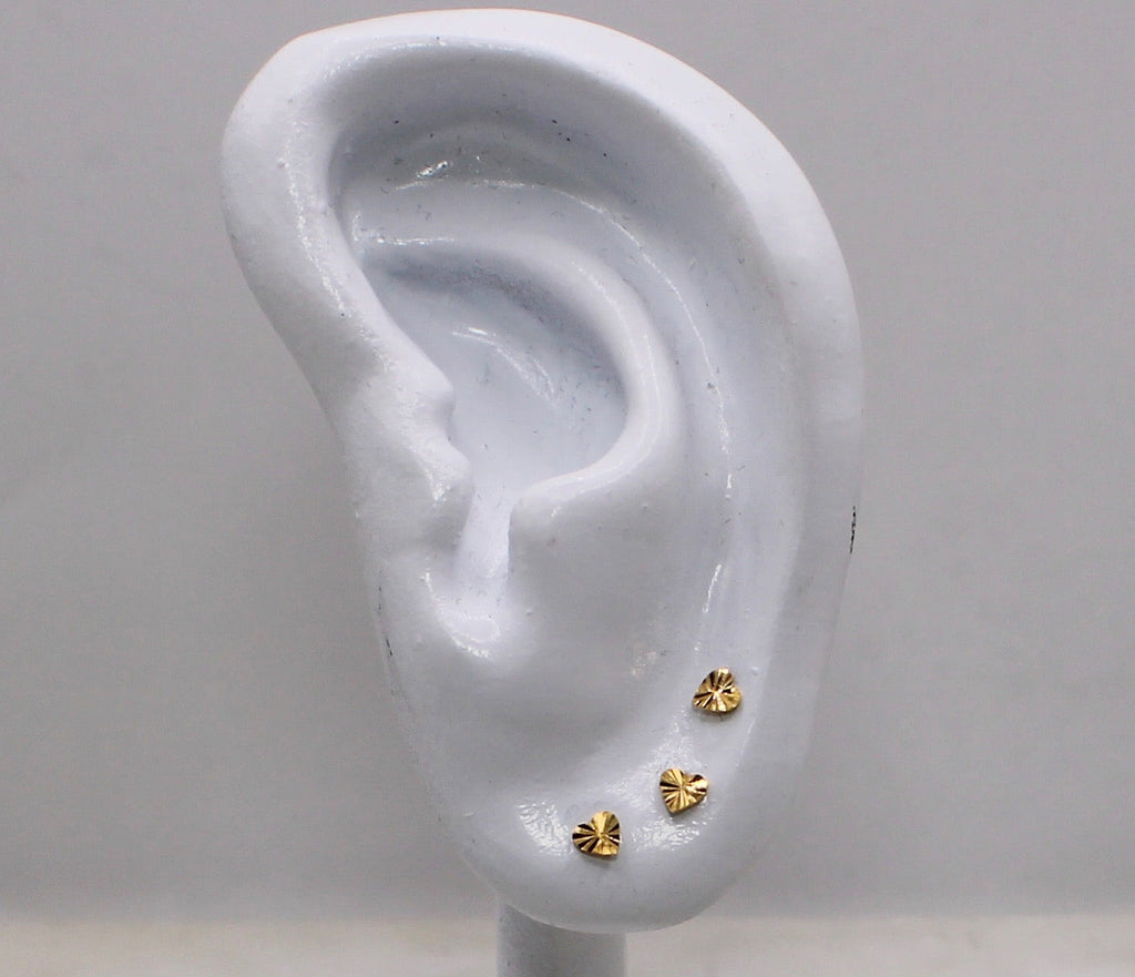 Diamond Cut Heart Stud 14carat