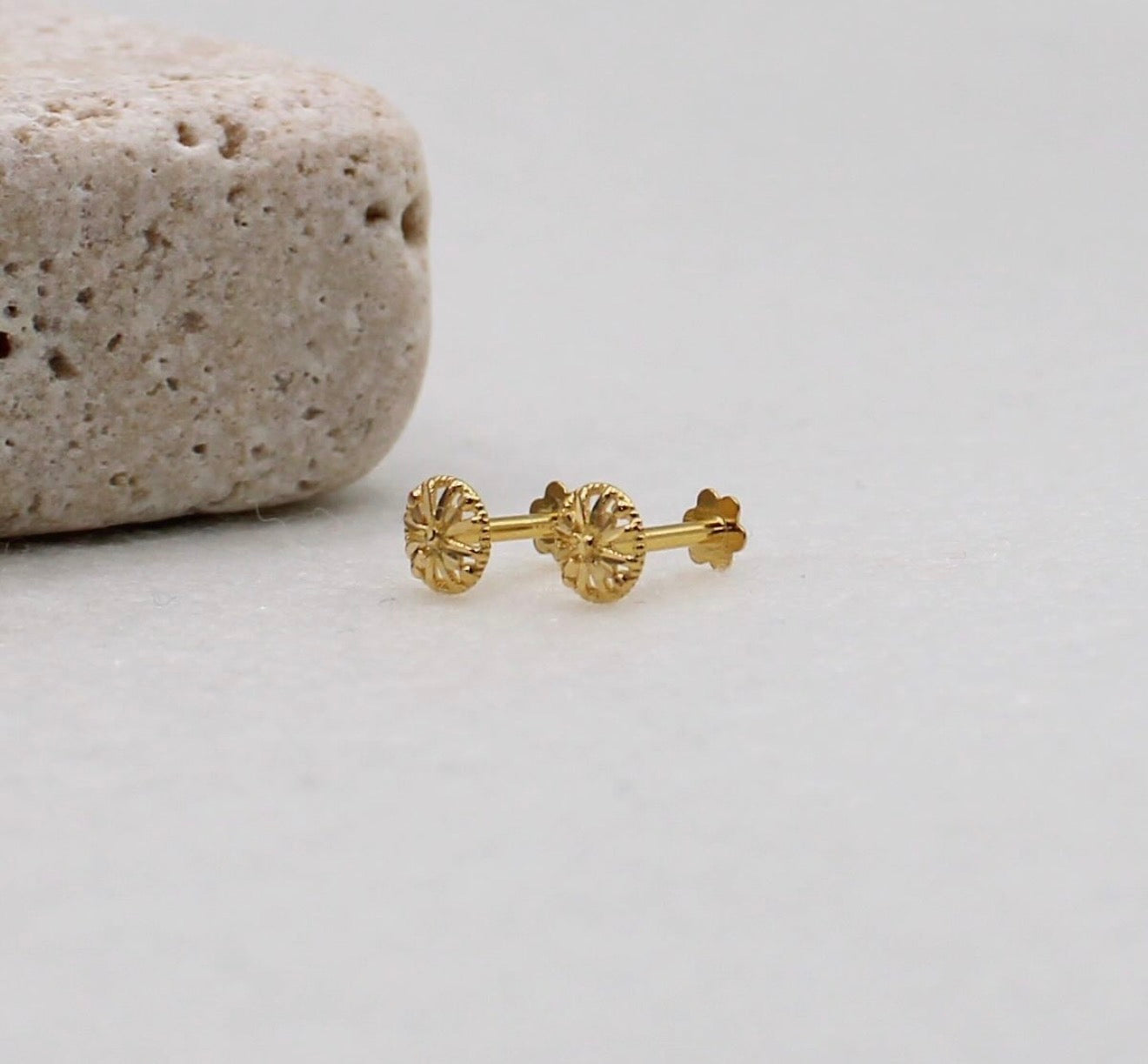 Small Sunburst Golden Studs | 18carat