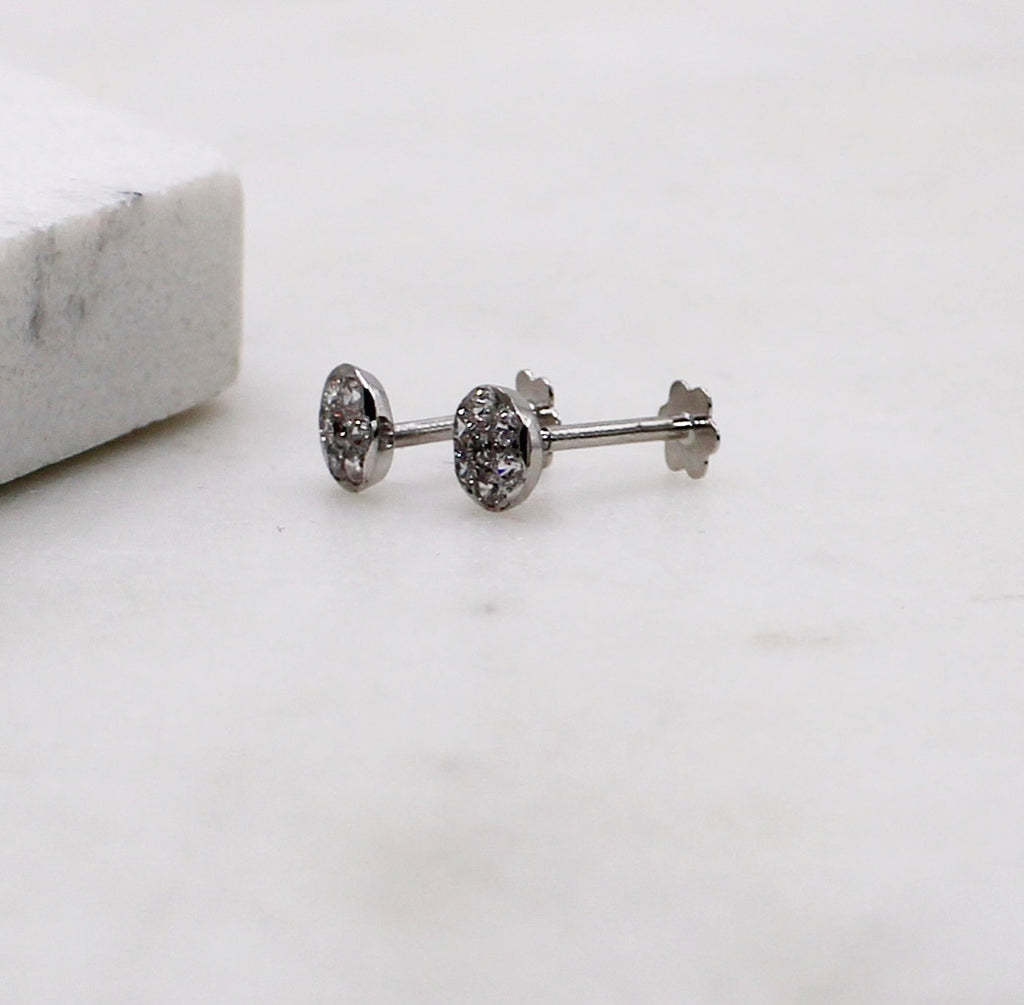 Round Rhodium Studs