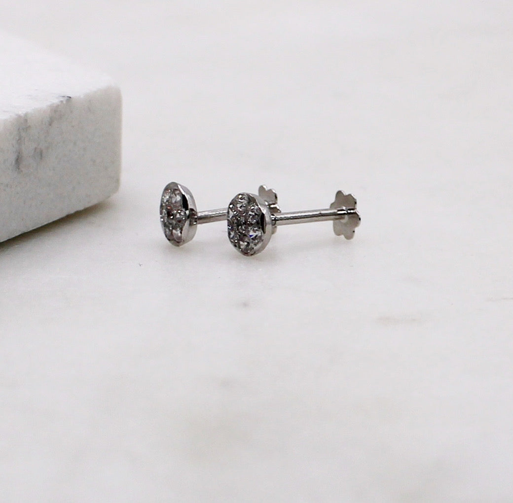 Round Rhodium Studs