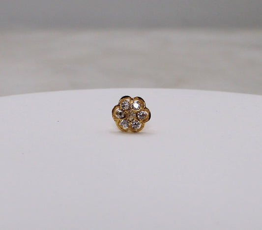 Gold Floral Studs