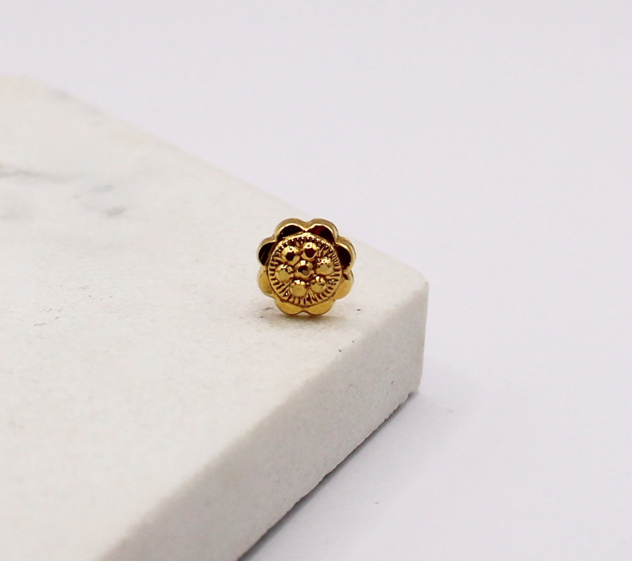 Hollow Sunflower Stud