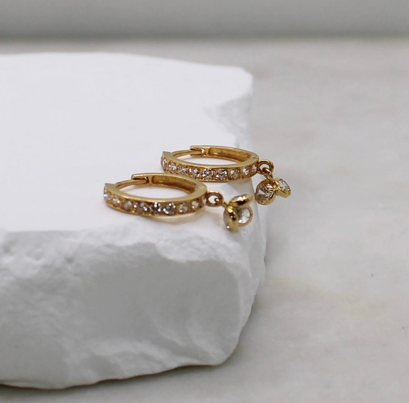 Clean Sparkly Dangly Huggies