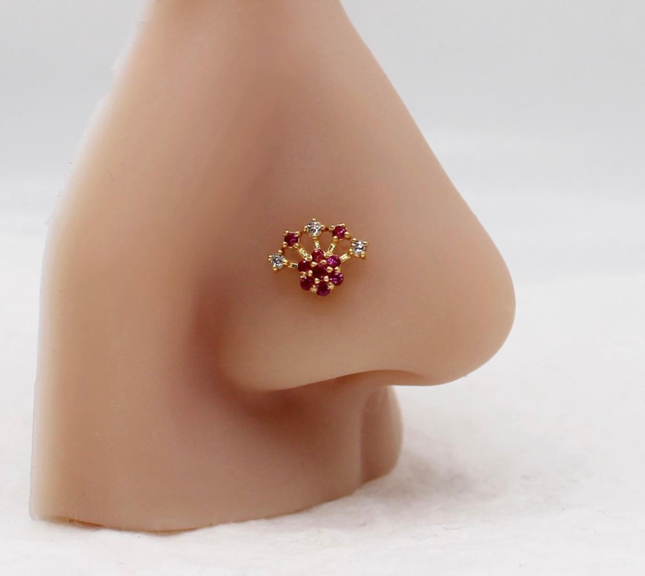 Pink Crescent Stud