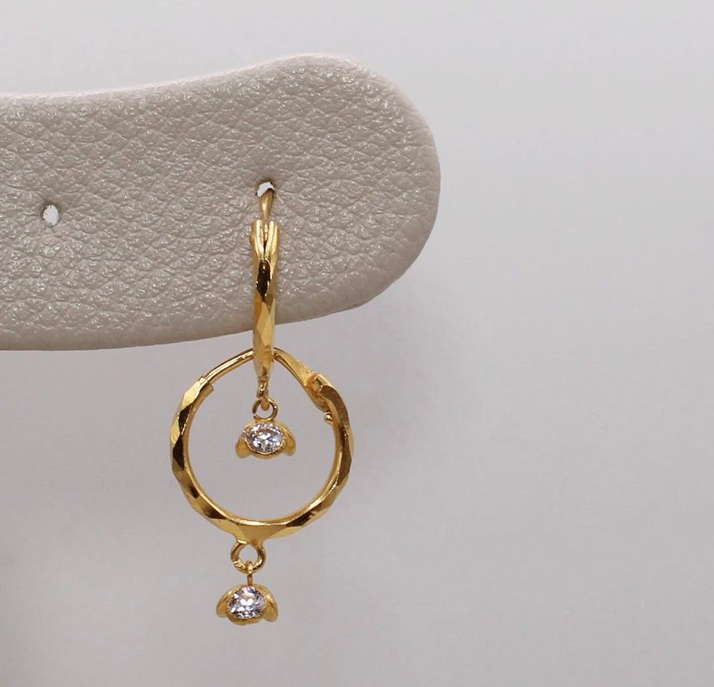 Mini 22carat Dangly Hoops