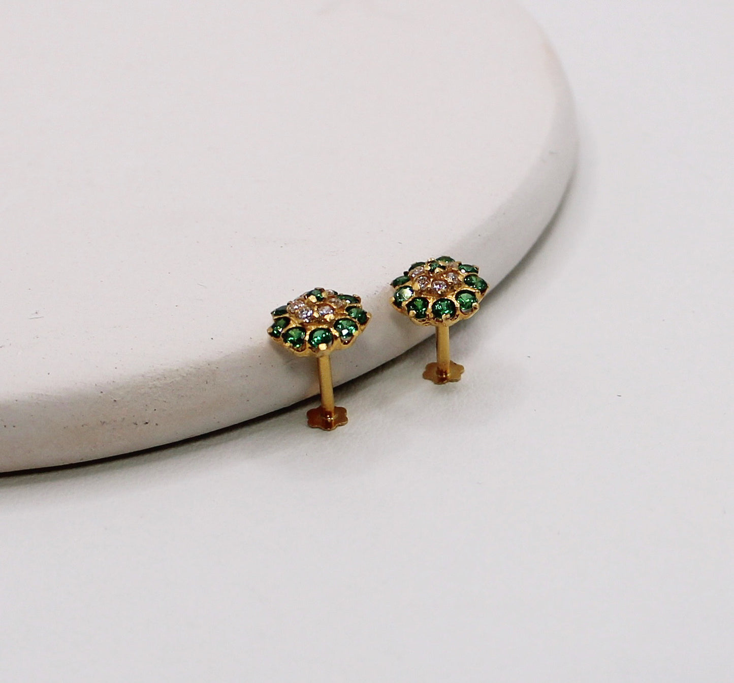 Green Flower Stud