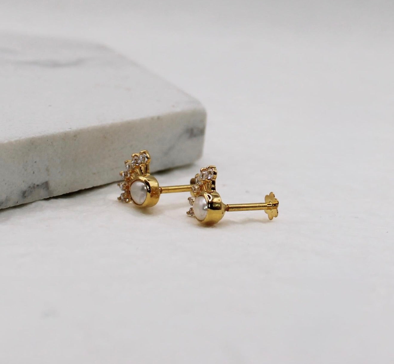 Pearly Crescent Studs