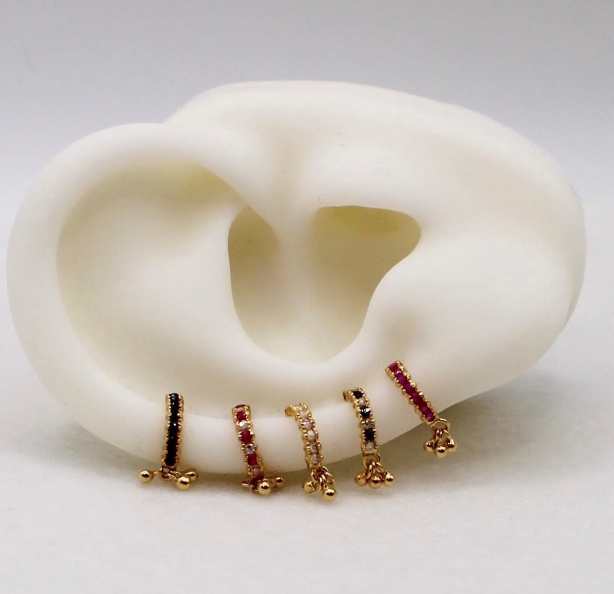 Thin Dangly Baguette Studs | single piece