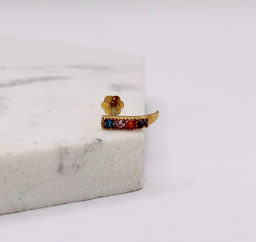 Long Multicoloured Stud