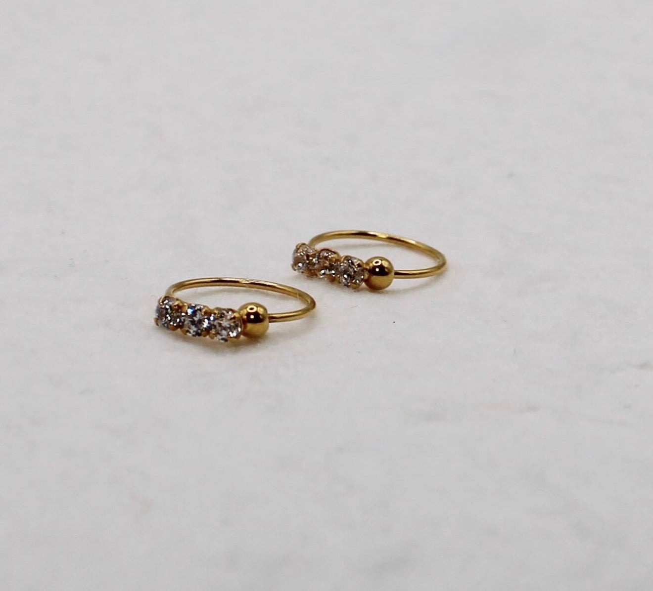 Triple Crystal Hoop | 9mm