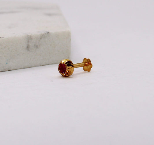 Swirl Detail Pink Stud