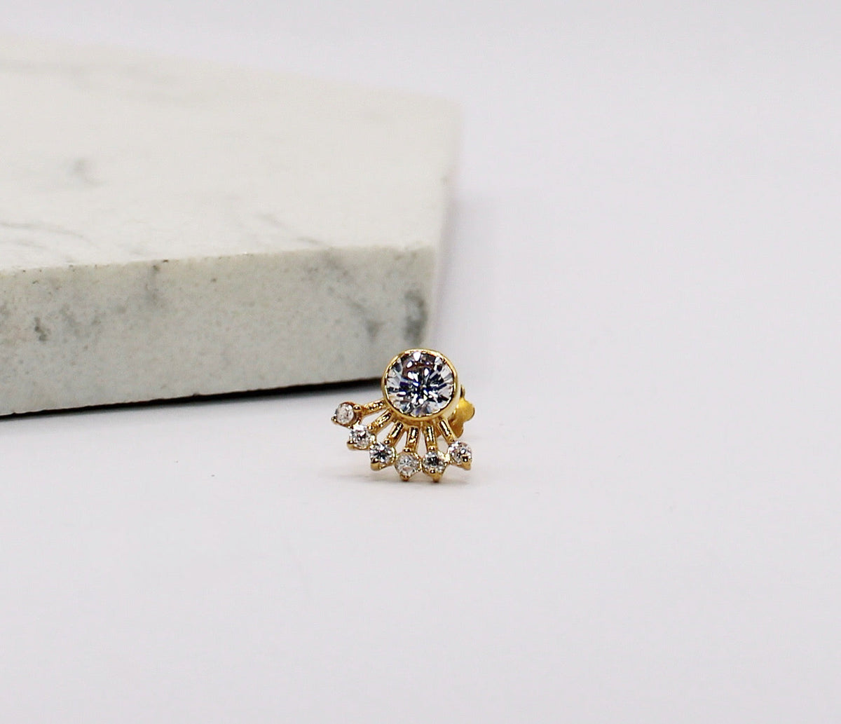 Cluster Crescent Stud | single piece