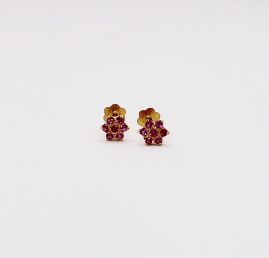 Deep-pink Flower Studs