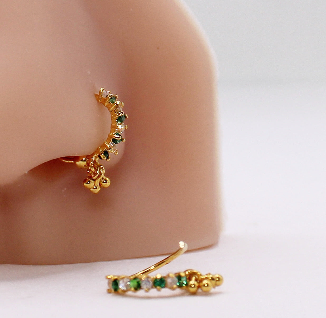 Green & Clear Cluster Hoop