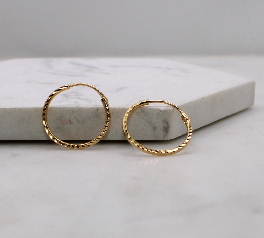 Stripy Detail Hoops | 22carat