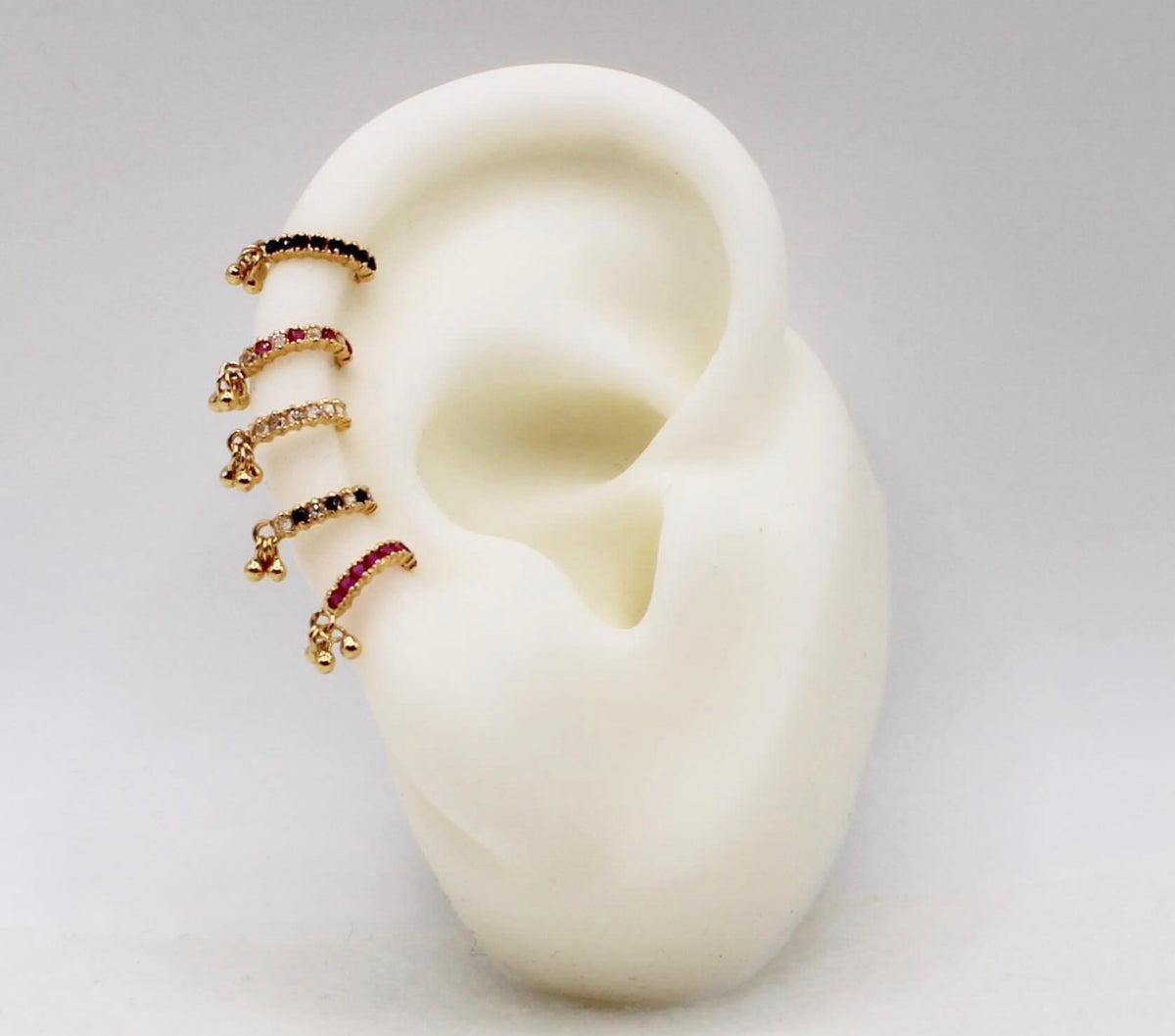 Thin Dangly Baguette Studs | single piece