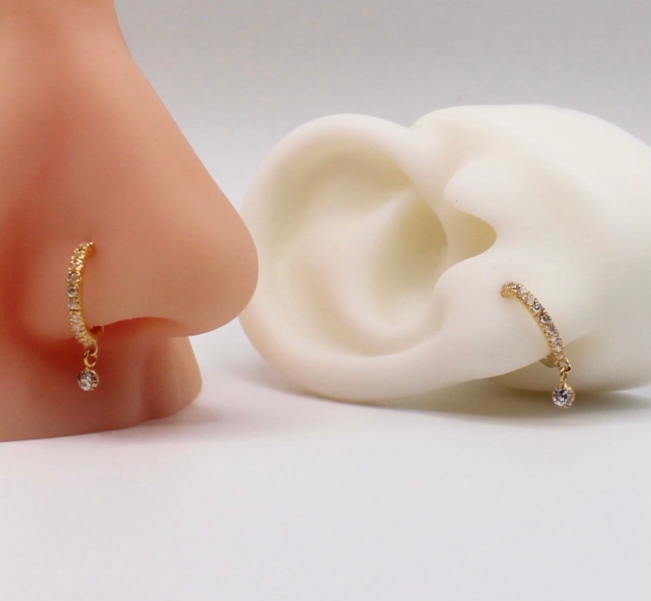 Stone-dangle Hoop | 9mm