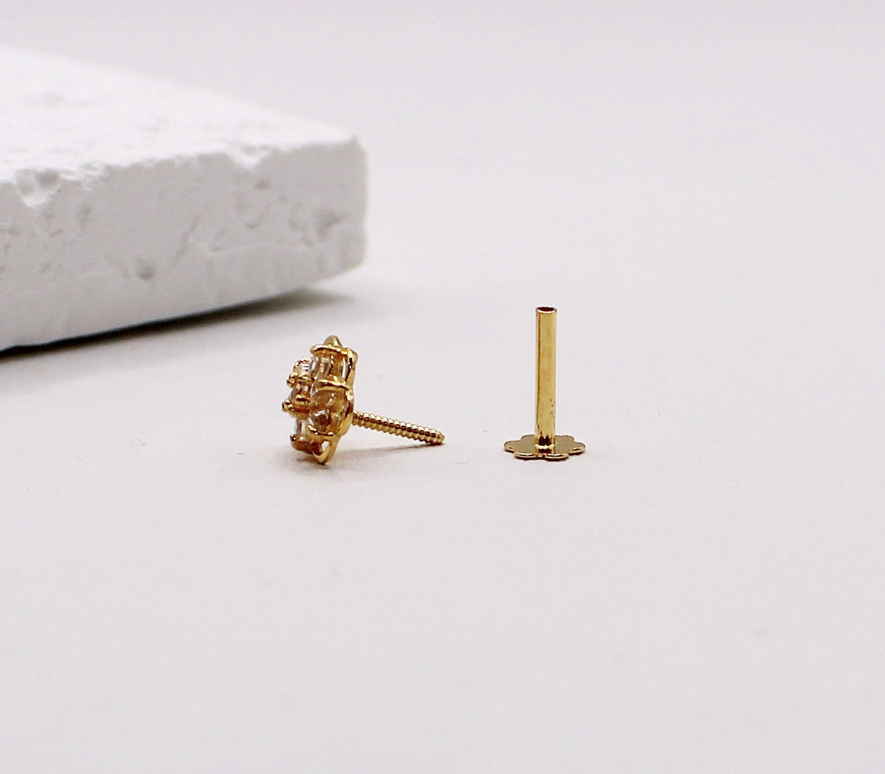 Gold Rim Flower Stud