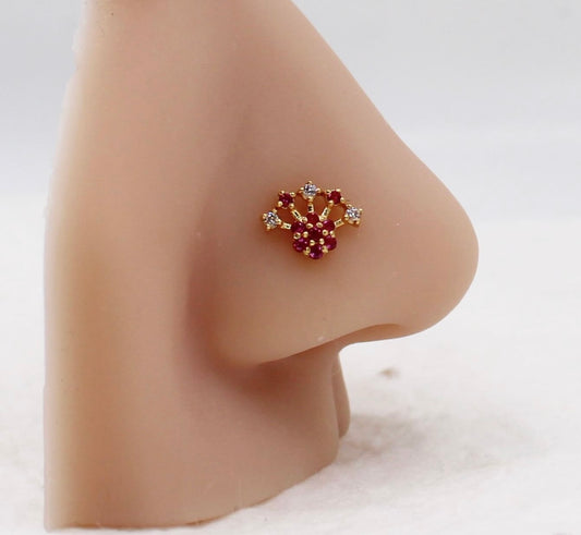 Pink Crescent Stud